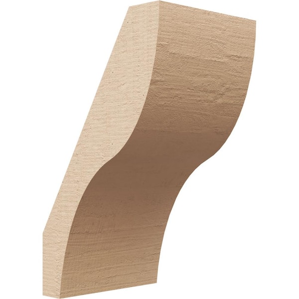 Ekena Millwork 5 in. x 10 in. x 6 in. Geneva Rough Cedar Woodgrain Timberthane Polyurethane Knee Brace, Primed