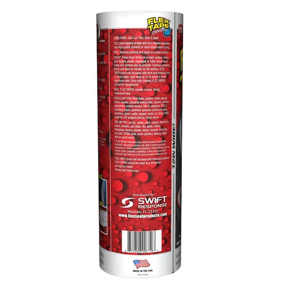 Flex Tape White 12 in. x 10 ft. Strong Rubberized Waterproof Tape (4-Pack)