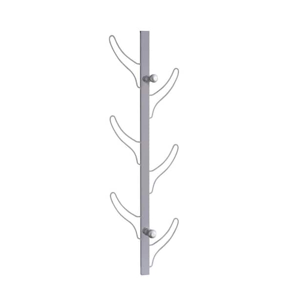Unbranded 9.75 in. W. X 5 in. Cloak Rack Wall Mounted Wooden, Wall Decoration, Metal Frame, 8-Hooks, Silver Corner Molding