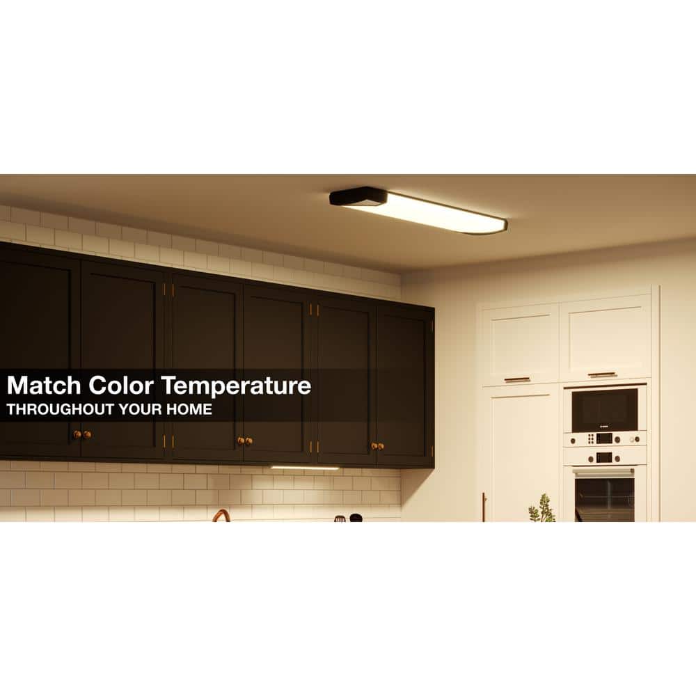 Mesha 48" Matte Black LED Flush Mount Ceiling Light