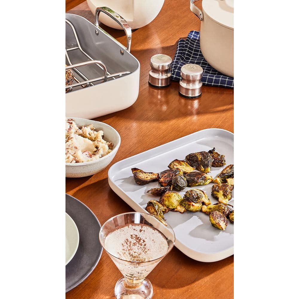 Cream Stainless Steel Non-Stick Square Cookware Set