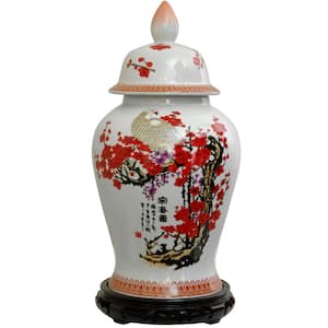 18 in. Porcelain Decorative Vase in White
