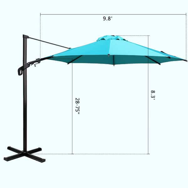 Abba Patio 10 ft. Steel Push Up Patio Cantilever Umbrella in Light Blue VIENA LBLUE The Home Depot