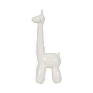 White 5 in. x 13 in. Ceramic Giraffe Balloon Animal