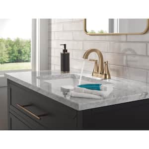 Lorna Gold 4 in. Centerset Double Handle Bathroom Faucet with Drain Kit Included in Champagne Bronze