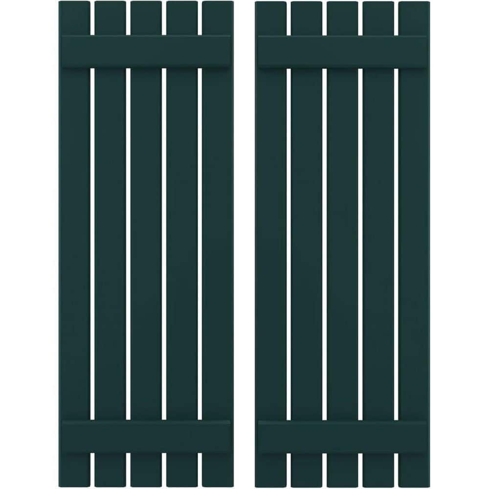 19-1/2 in. W x 70 in. H Americraft 5-Board Exterior Real Wood Spaced Board and Batten Shutters in Thermal Green price history on PriceWatchPro