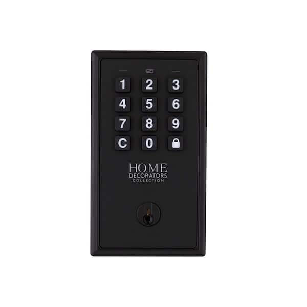 Square Matte Black Electronic Single Cylinder Keypad Deadbolt