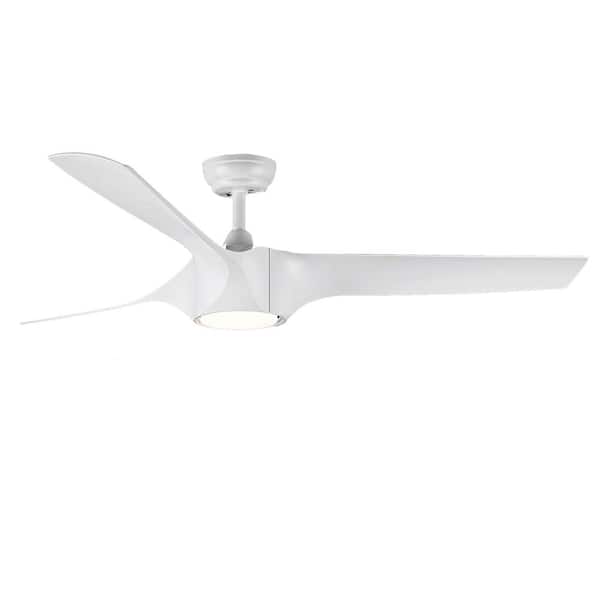Etokfoks 56 in. Intergrated LED Indoor White Smart Ceiling Fan with ABS Blade with Remote