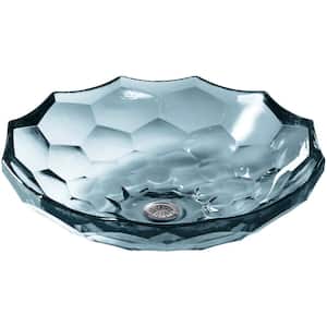 Briolette Glass Vessel Sink in Translucent Dusk