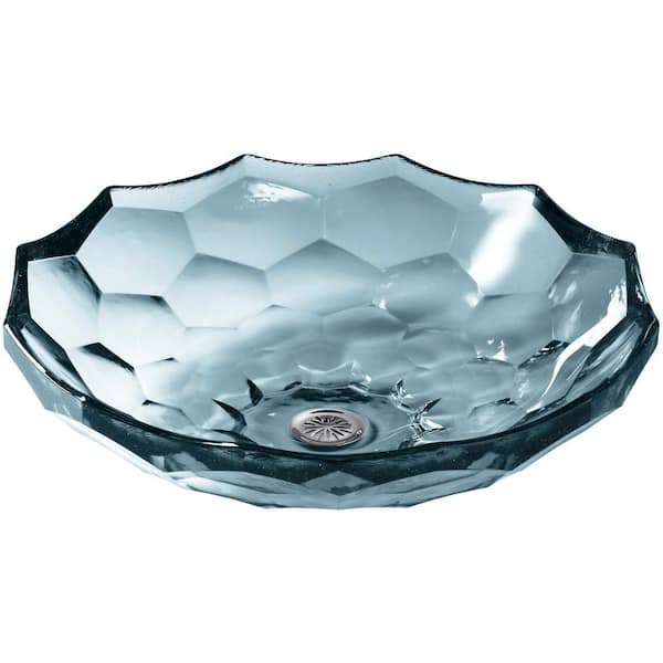 KOHLER Briolette Glass Vessel Sink in Translucent Dusk