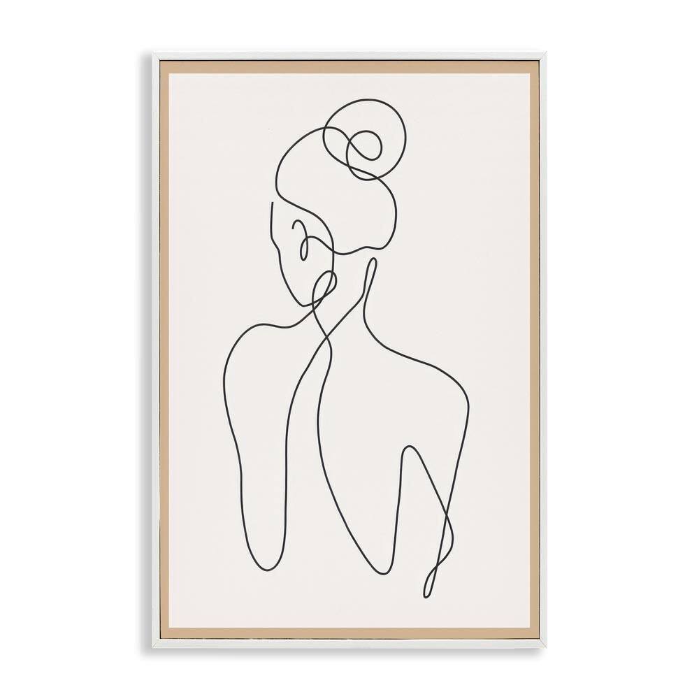 Minimal Woman Line Drawing by LSR Creative Studio White Framed People Giclee Art Print 18 in. x 12 in. price history on PriceWatchPro