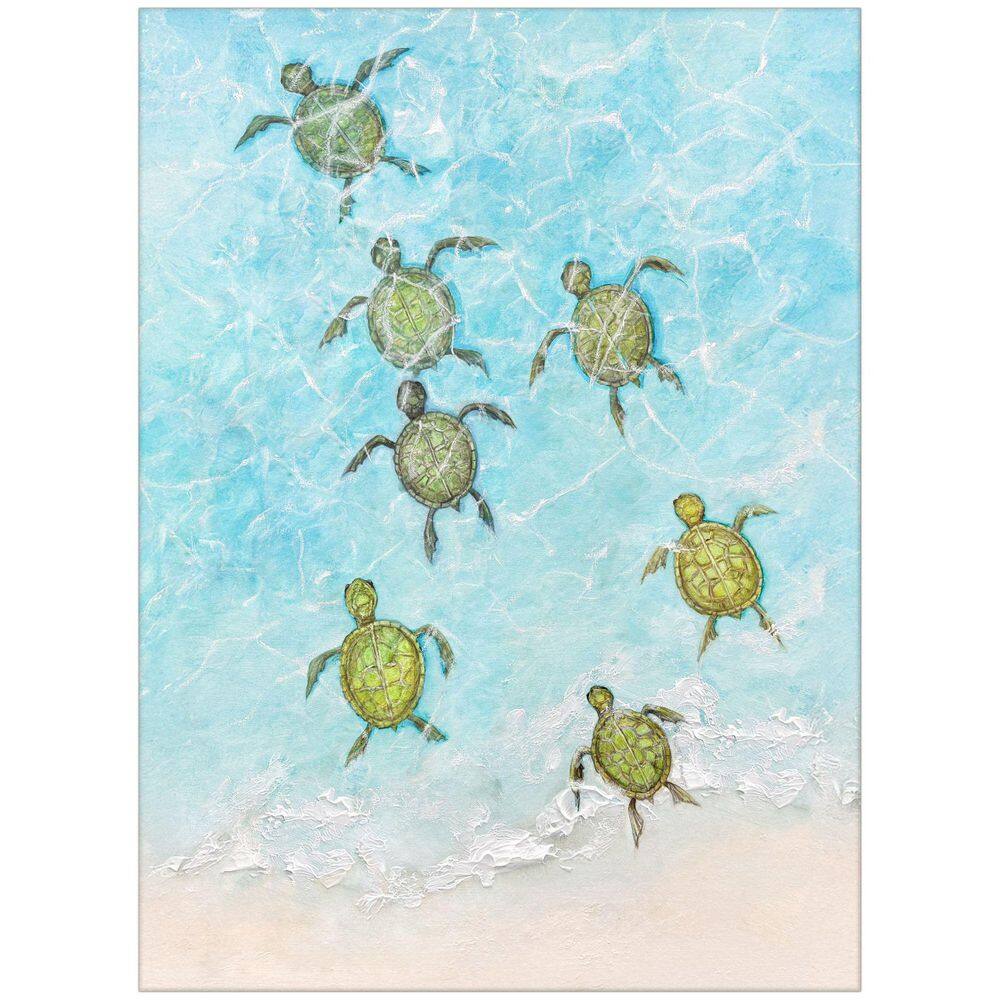 Swimming Turtles by PopJoy Studio 1 Piece Framed Animal Art Print 29 in. x 21 in. price history on PriceWatchPro