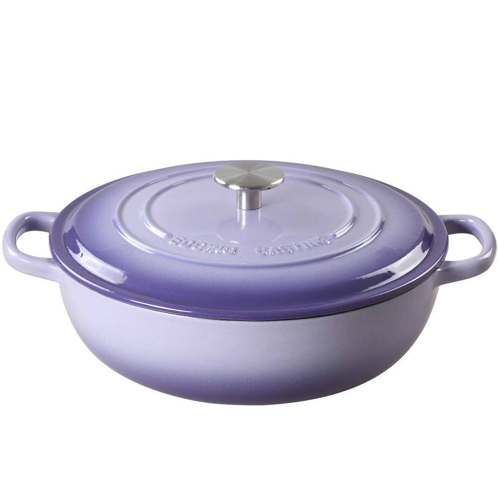 3.8 Qt. Enameled Cast Iron Smooth Porcelain Glaize Bruiser in Purple Nonsti