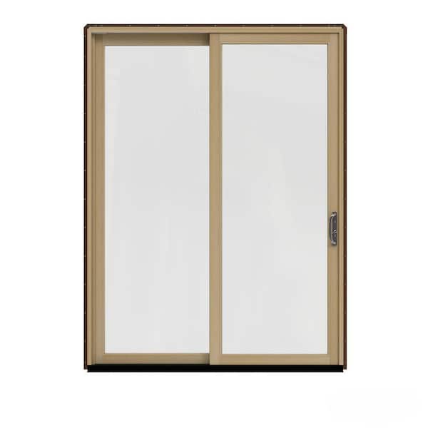 JELD-WEN 72 in. x 96 in. W-2500 Contemporary Brown Clad Wood Right-Hand Full Lite Sliding Patio Door w/Unfinished Interior