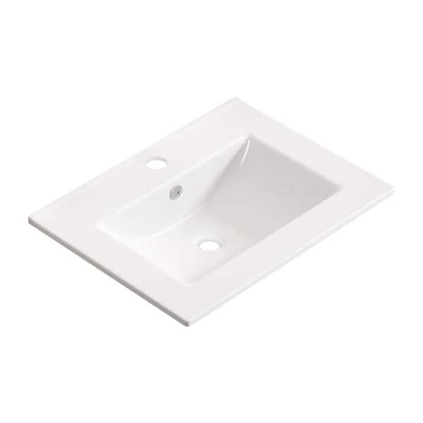 みー MSI Rectangle Undermount Porcelain Ceramic Bathroom Sink in White