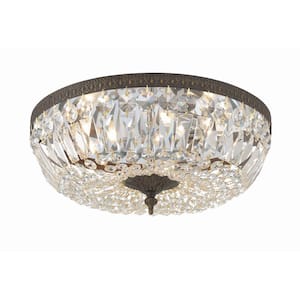 Ceiling Mount 16 in. 3-Light English Bronze Flush Mount