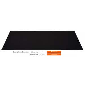 Rubber Collection Solid Black 22 in. Width x Your Choice Length Custom Size Runner Rug