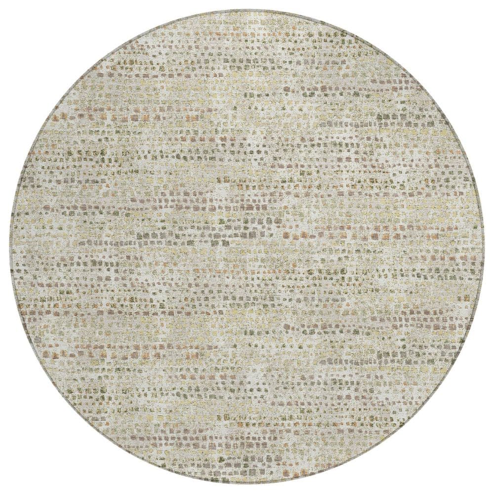 Chantille Machine Washable Indoor/Outdoor Abstract ACN2641 Ivory 8 ft. x 8 ft. Round Rug price history on PriceWatchPro