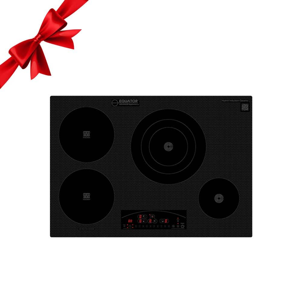 Equator 30" Black Ceramic-Induction 4 Burner Cooktop with Touch Control