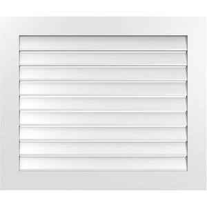 38" x 32" Vertical Surface Mount PVC Gable Vent: Functional with Standard Frame