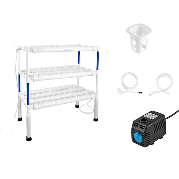 3-Layer Hydroponic Growing System Kit w/ 108 Plant Sites, Food-Grade PVC-U Pipes for Vegetables, Flowers, Fruits, Herbs