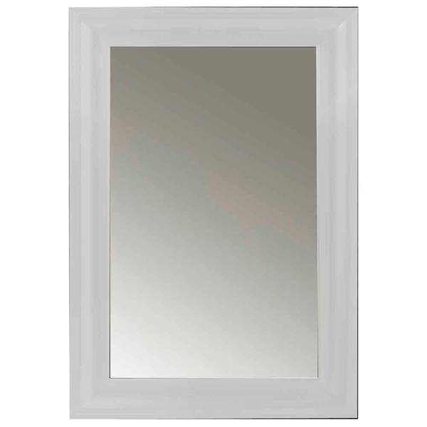 Porcher Lutezia Eleganze 33 in. L x 23 in. W Framed Wall Mirror in White Wood-DISCONTINUED