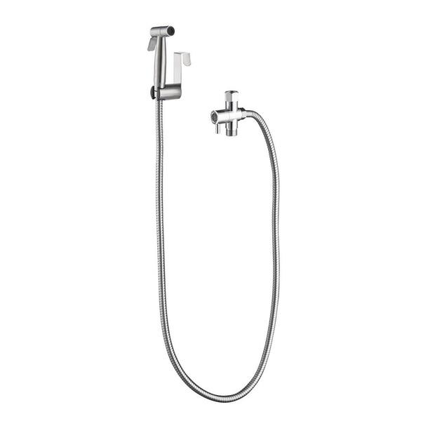 WELLFOR Non-Electric Bidet Attachment in Stainless Steel Handheld Sprayer(T-Valve) with Two Mount Toilet Attachment Sprayers