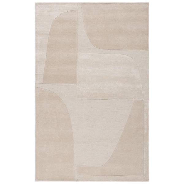 Fifth Avenue 4 ft. x 6 ft. Beige Retro Abstract Area Rug