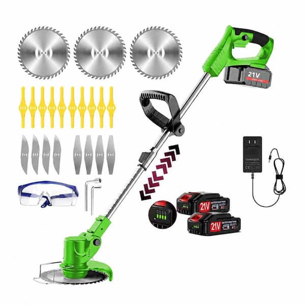 12 in. Grass Shears Cordless Electric Weed Wacker with Adjustable Pole 4 in 1 Brush Cutter for Yard and Garden