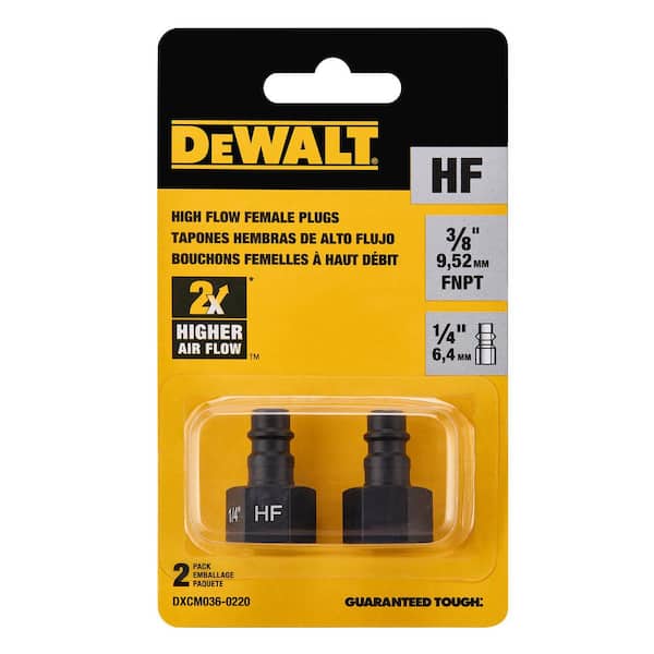 DEWALT 3/8 in. NPT 1/4 in. Flow Female High Flow Plug (2-Piece