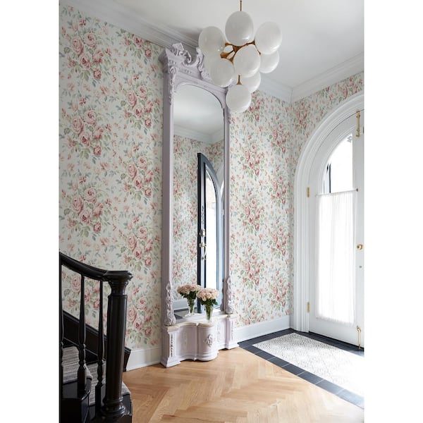 Manon Rasberry Rose Stitch Matte Pre-pasted Paper Wallpaper