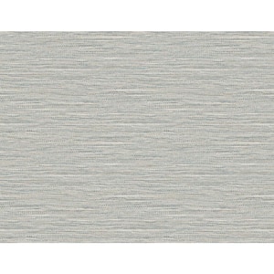 60.75 sq. ft. Tedlar Harbor Mist Braided Faux Jute High Performance Vinyl Unpasted Wallpaper Roll