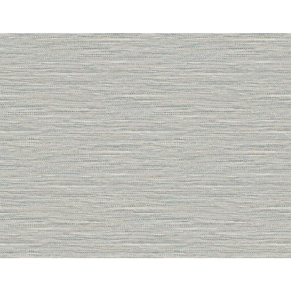 60.75 sq. ft. Tedlar Harbor Mist Braided Faux Jute High Performance Vinyl Unpasted Wallpaper Roll