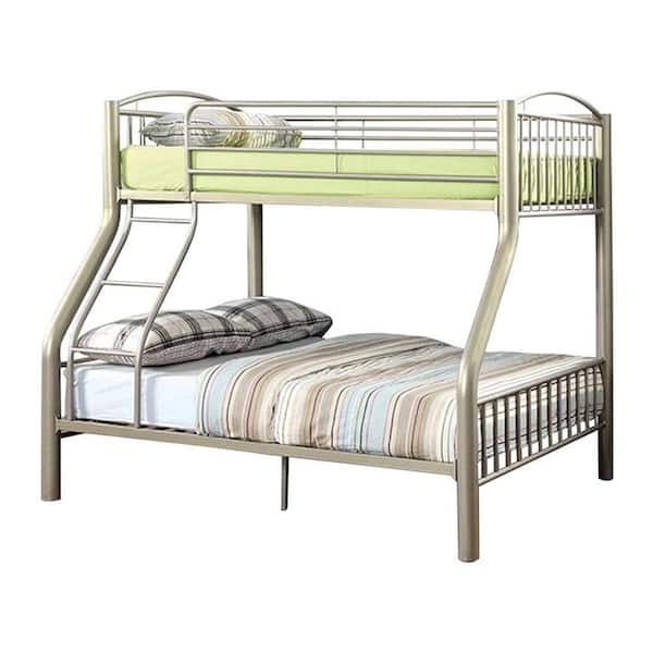 William's Home Furnishing Lovia Twin/Full Bunk Bed in Twin/Full Bunk Bed in Metallic Gold Finish