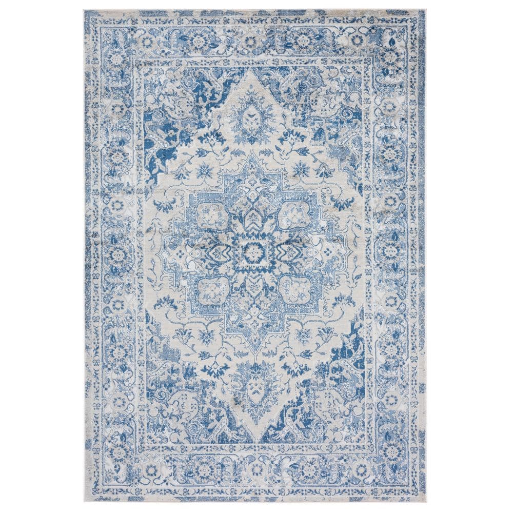 Brentwood 5 ft. x 8 ft. Blue/Ivory Medallion Distressed Ornate Area Rug price history on PriceWatchPro