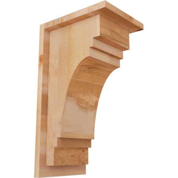 Ekena Millwork 8 in. x 10 in. x 18 in. Western Red Cedar Pescadero Rough Sawn Corbel with Backplate