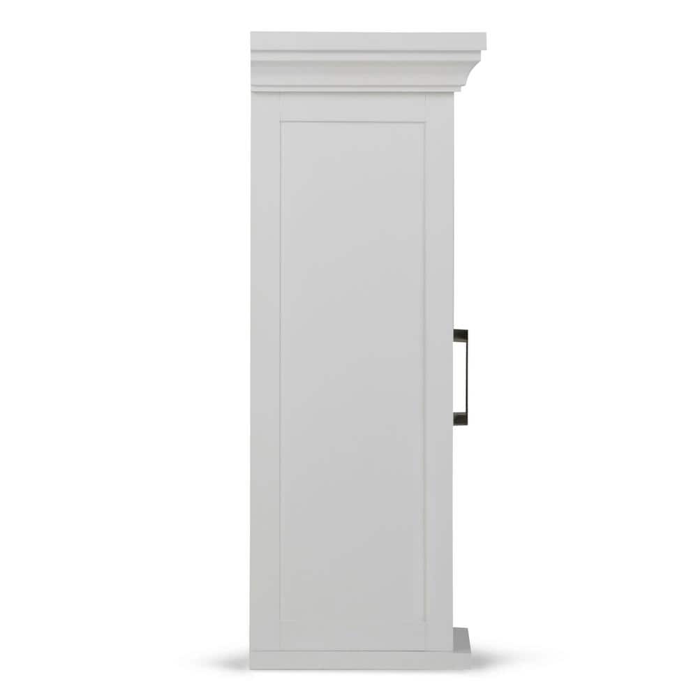 Pure White Rubberwood Single Door Wall Cabinet