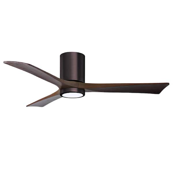 Unbranded Irene-3HLK 52 in. Integrated LED Indoor/Outdoor Brushed Bronze Ceiling Fan with Remote and Wall Control Included
