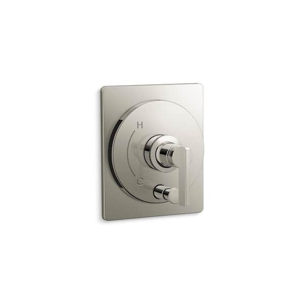 KOHLER Castia By Studio McGee Rite-Temp 1-Handle Valve Trim with Push-Button Diverter in Vibrant Brushed Nickel