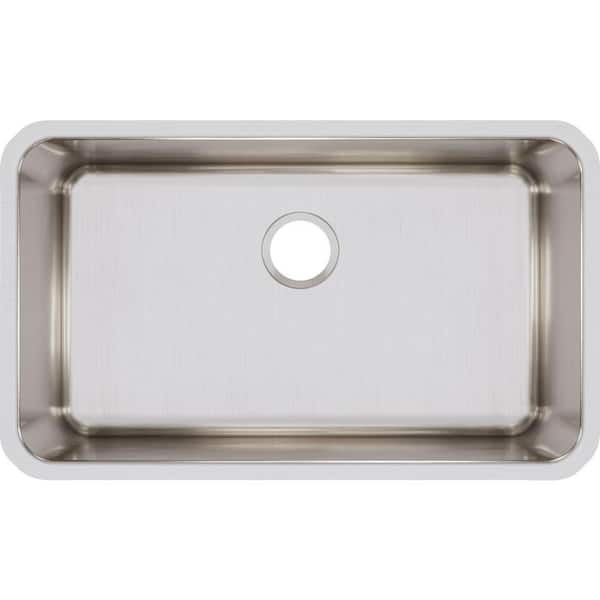 Elkay Lustertone 31in. Undermount 1 Bowl 18 Gauge  Stainless Steel Sink Only and No Accessories