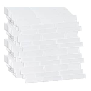 Thicker Design 10-Pack Peel and Stick Backsplash Tiles Subway Tile Self Adhesive Vinyl Wall Tile, White 12 in. x 12 in.