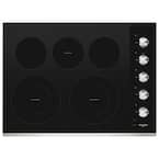 30 in. Radiant Electric Ceramic Glass Cooktop in Stainless Steel with 5 Elements including 2 Dual Radiant Elements