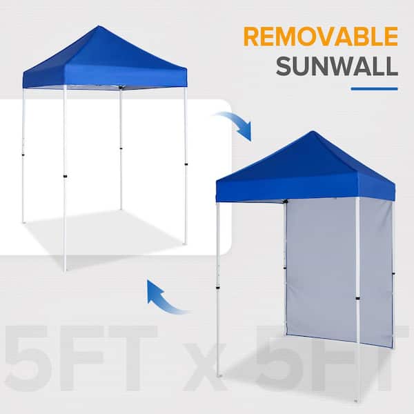 EAGLE PEAK 5 ft. x 5 ft. Pop Up Canopy with 1 Removable