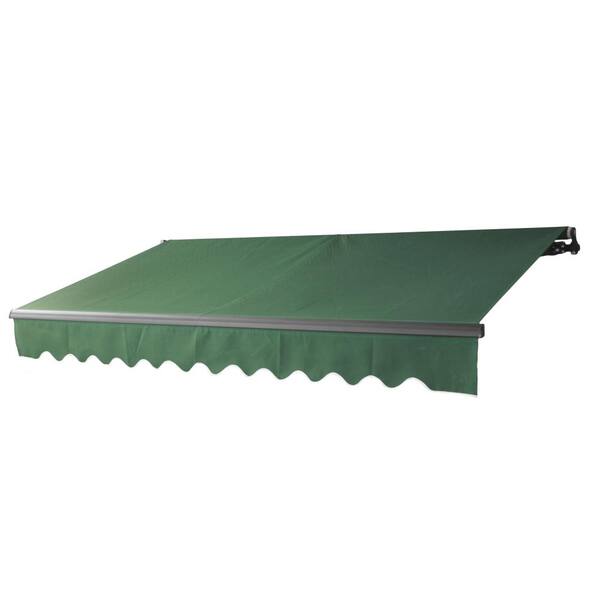 Aleko 10 Ft X 8 Ft Retractable Black Frame Patio Awning Up To 76 Sq Ft Of Coverage In Green Ab10x8green39 Hd The Home Depot