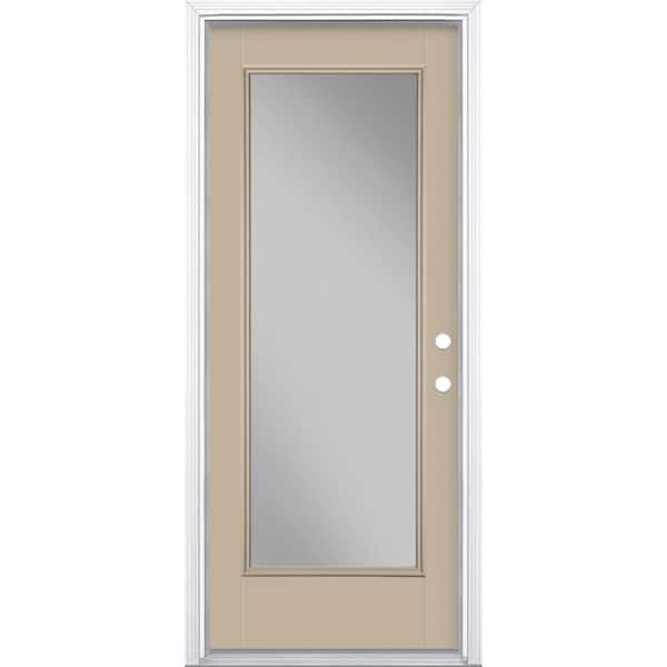 Masonite 32 in. x 80 in. Full Lite Canyon View Left Hand Inswing Painted Smooth Fiberglass Prehung Front Door w/ Brickmold