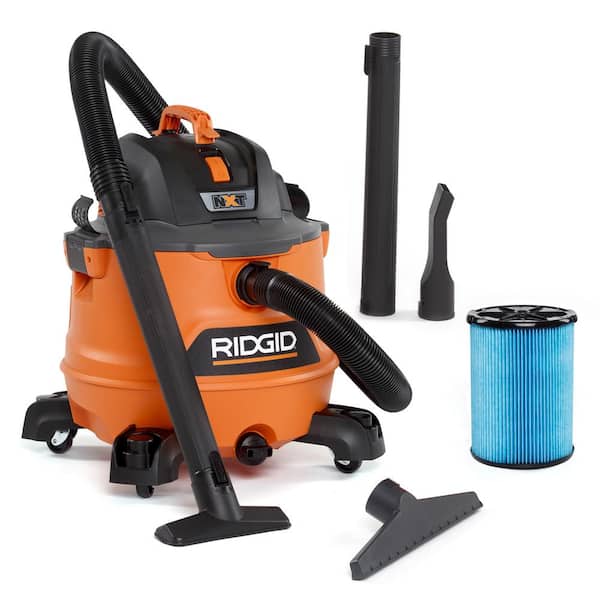 RIDGID 14 Gallon 6.0 Peak HP NXT Wet/Dry Shop Vacuum with Fine Dust Filter, Locking Hose and Accessories