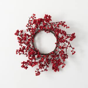 14 in. Unlit Red Berry Mini Artificial Christmas Wreath