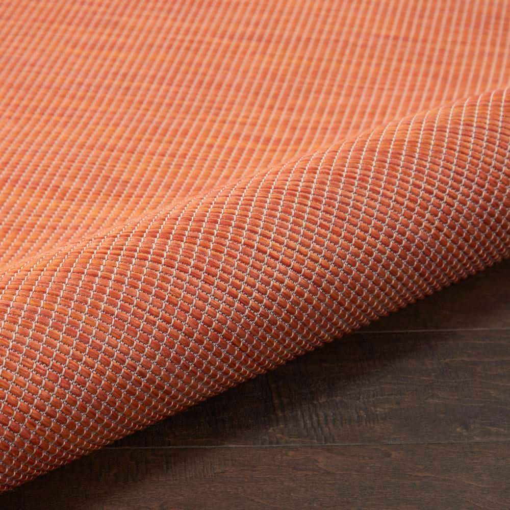 Positano Elegance Terracotta Flat-Weave 7' x 10' Synthetic Rug