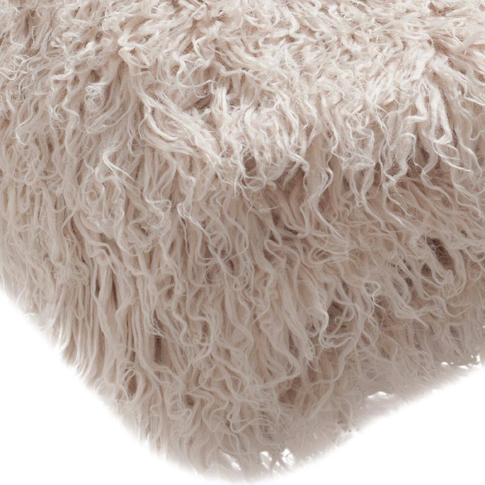 Beige Faux Fur Sherpa Throw Blanket 50" x 60"