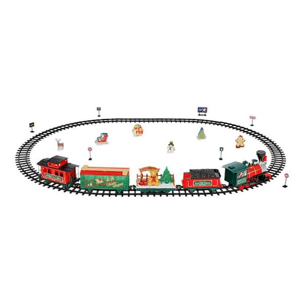 EZTEC 35-Piece Battery Operated Radio Controlled LED Christmas Train